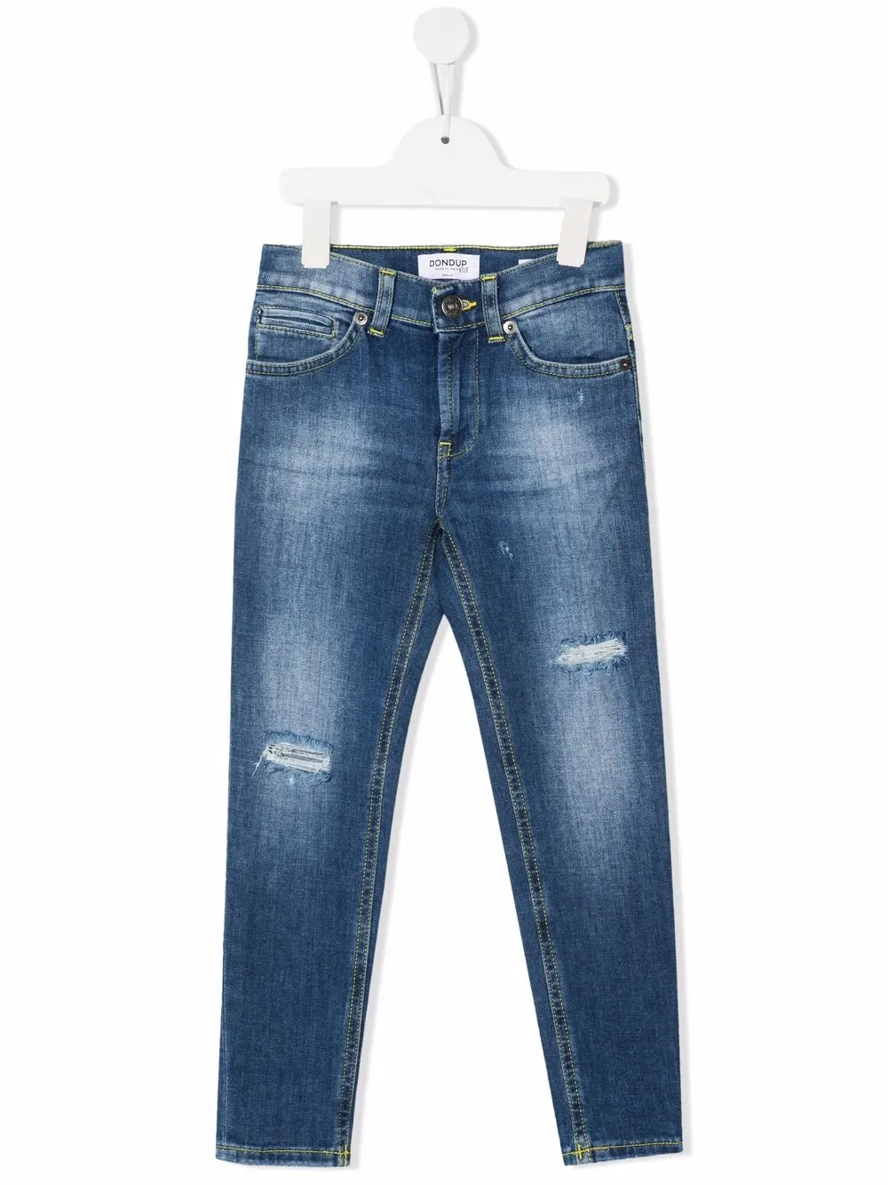 

DONDUP KIDS jeans rectos con efecto envejecido - Azul