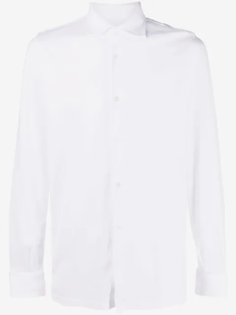 Fedeli cutaway-collar cotton shirt