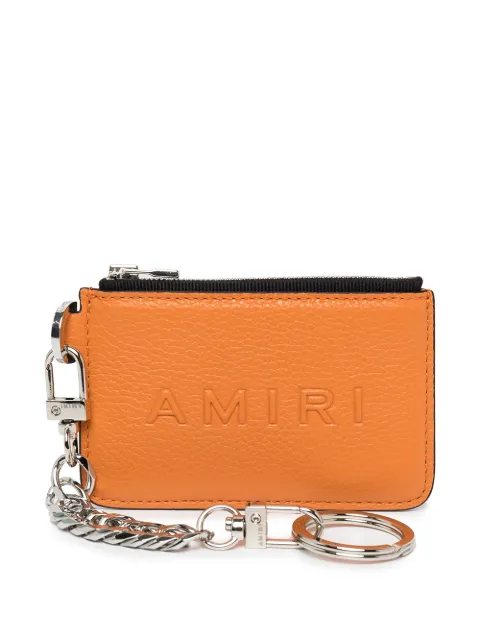 AMIRI engraved-logo keychain cardholder pouch