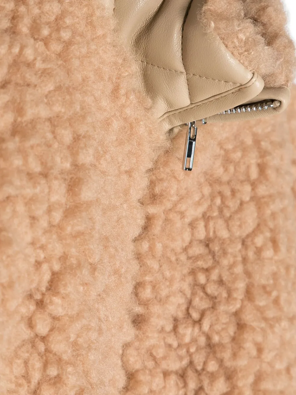 Shop Stand Studio Faux-shearling Zip-up Coat In Neutrals