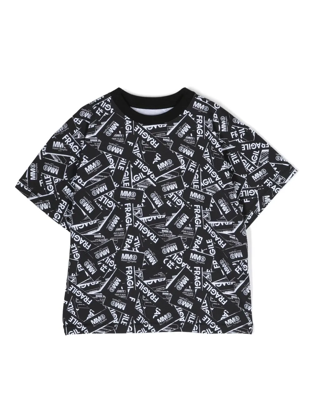 

MM6 Maison Margiela Kids all-over logo-print T-shirt - Black