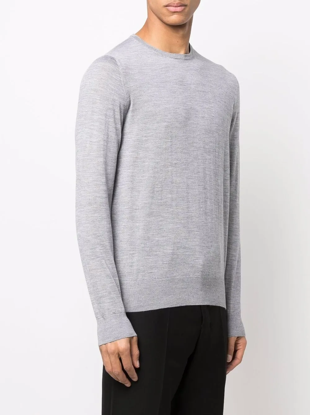  Bruno Manetti Fein Gestrickter Pullover   Grau 