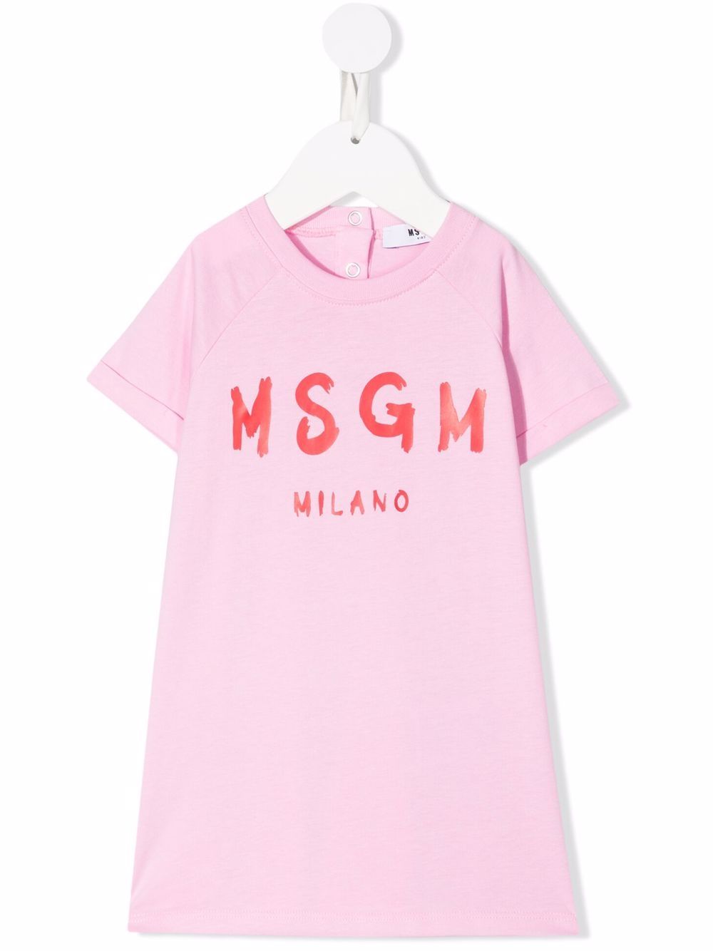 

MSGM Kids vestido estilo playera con logo estampado - Rosado