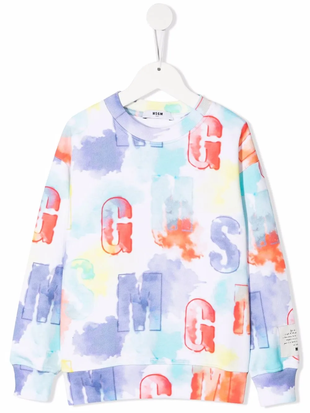 

MSGM Kids suéter con logo estampado - Blanco