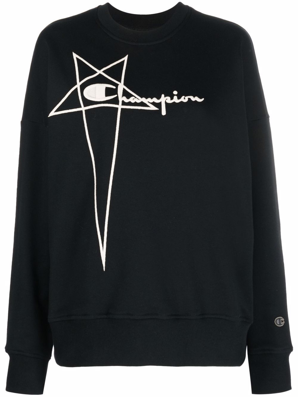 

Rick Owens X Champion sudadera con logo bordado - Negro