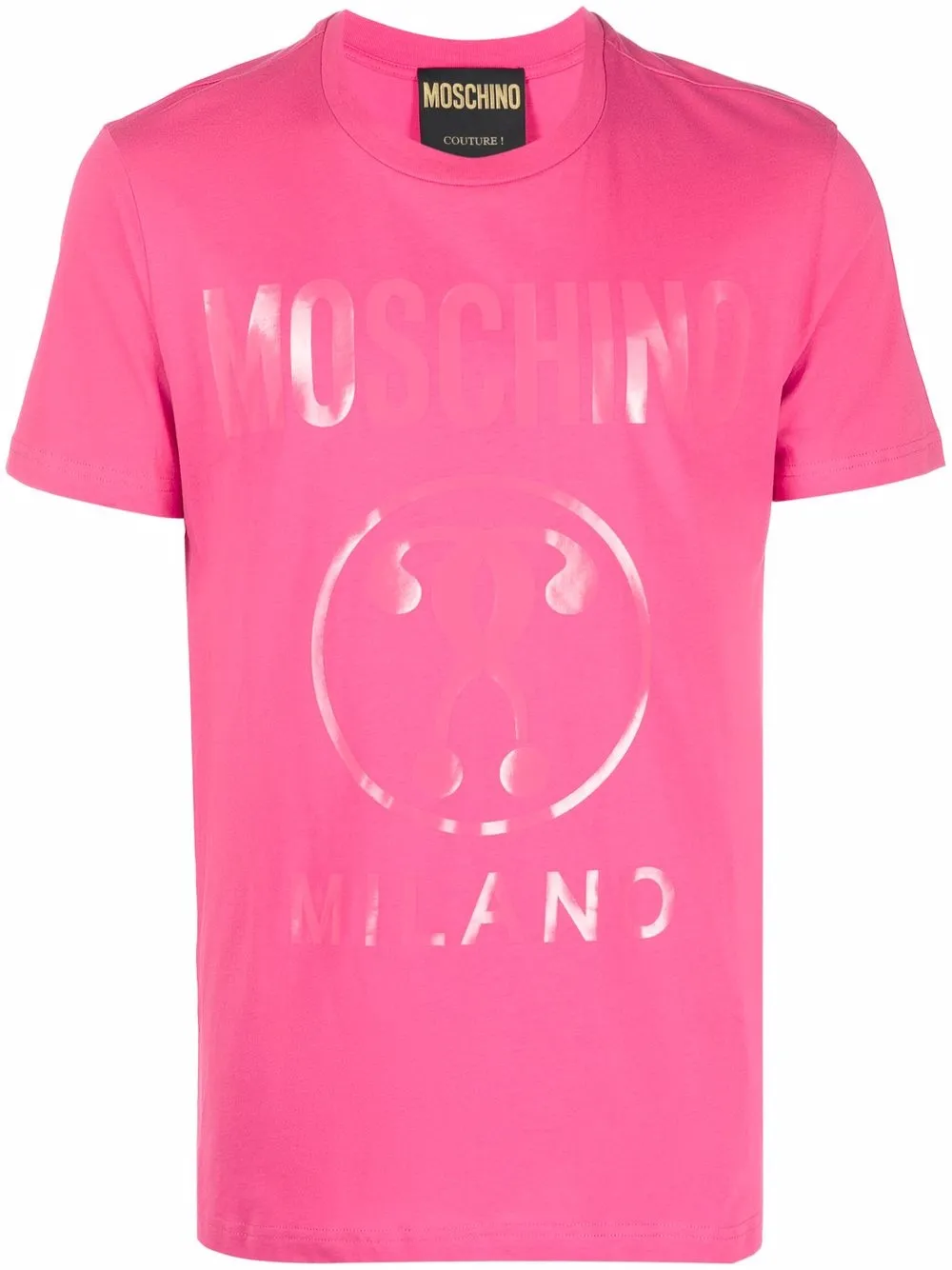 

Moschino playera con logo estampado - Rosado