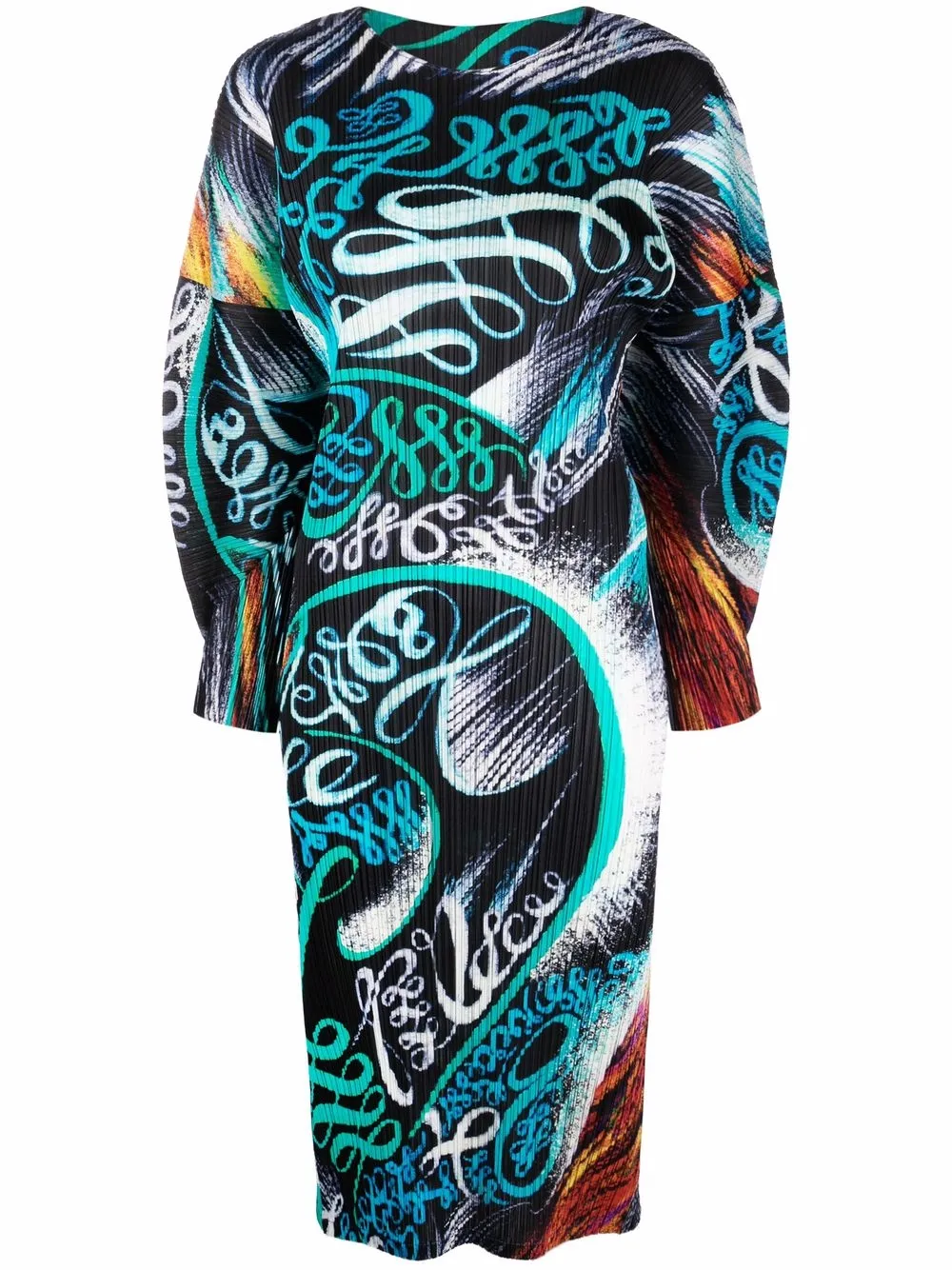 

Pleats Please Issey Miyake vestido con estampado gráfico - Negro