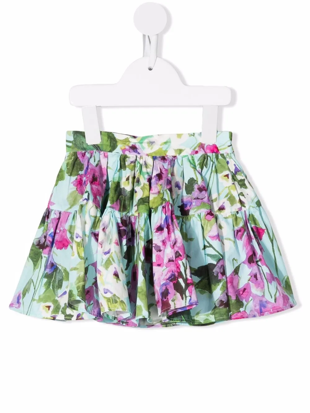 

Dolce & Gabbana Kids falda acampanada con estampada floral - Azul