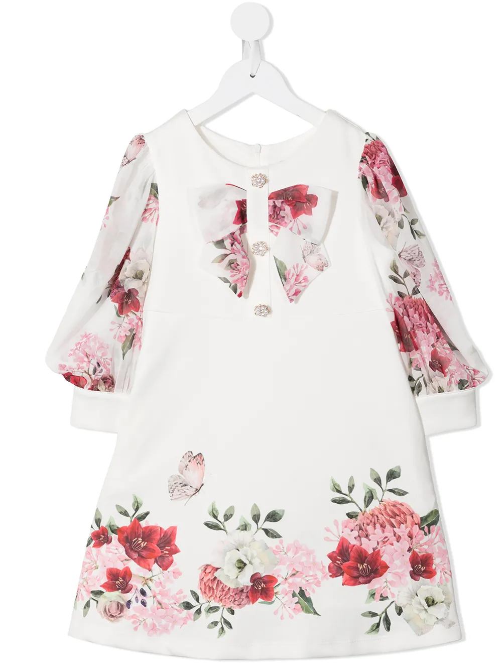 

Patachou vestido acampanado con estampado floral - Blanco