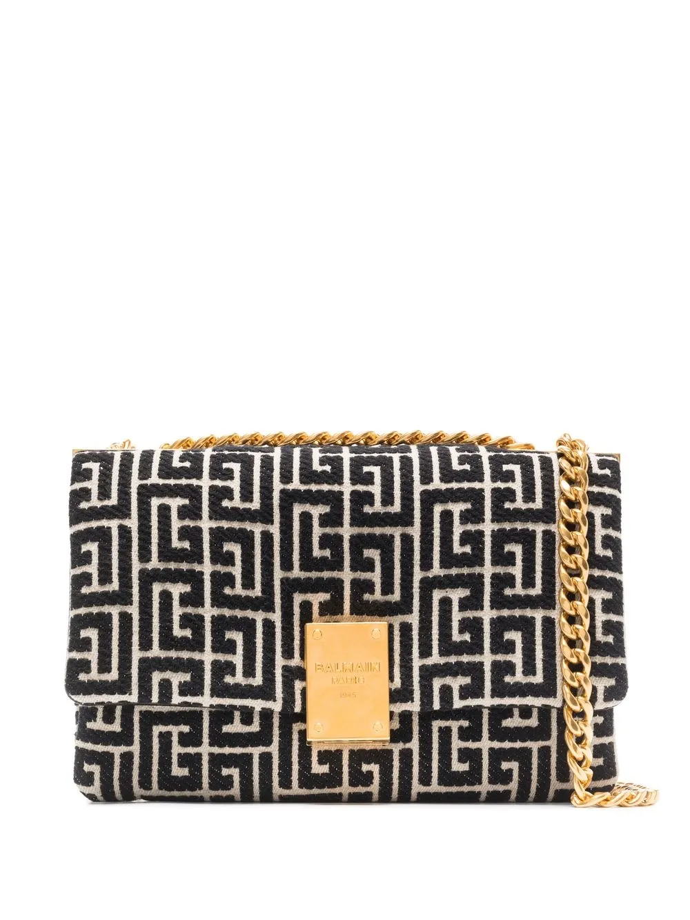 

Balmain bolsa de hombro en jacquard 1945 pequeña - Negro