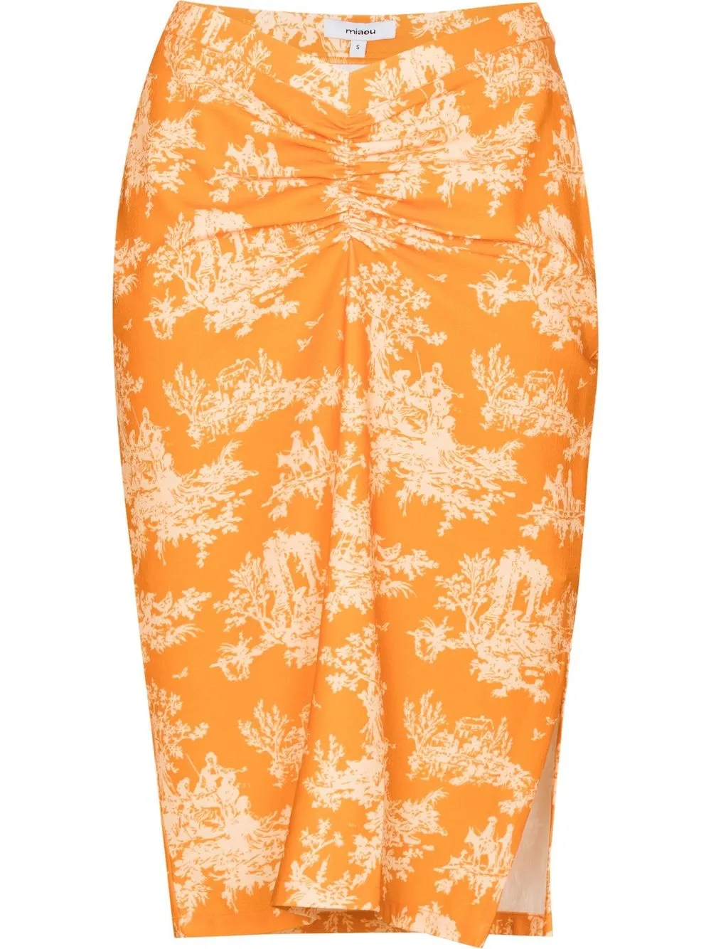 

Miaou falda midi Preston Clementine Toile estampada - Naranja