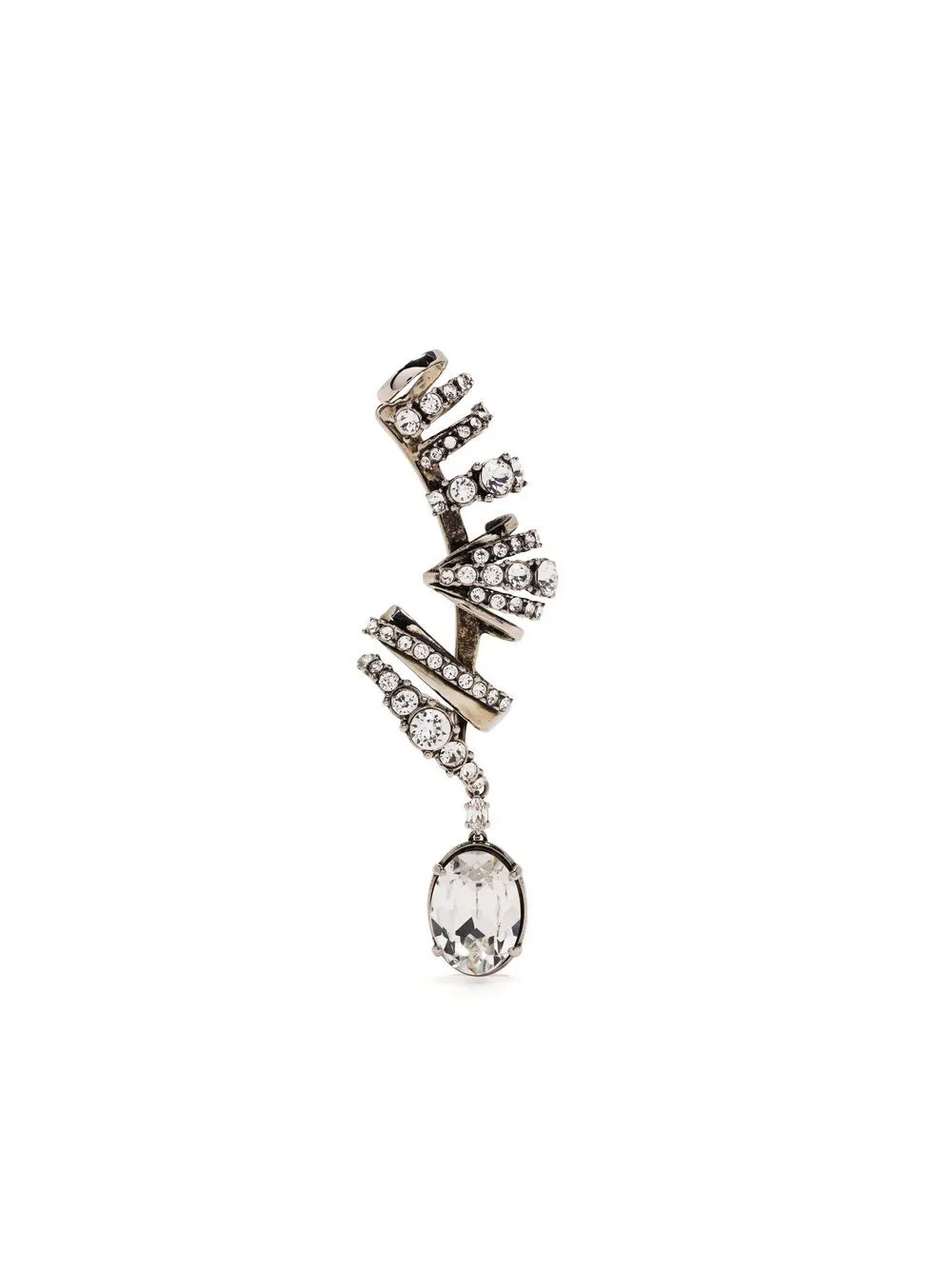 

Alexander McQueen crystal-embellished earcuff - Silver