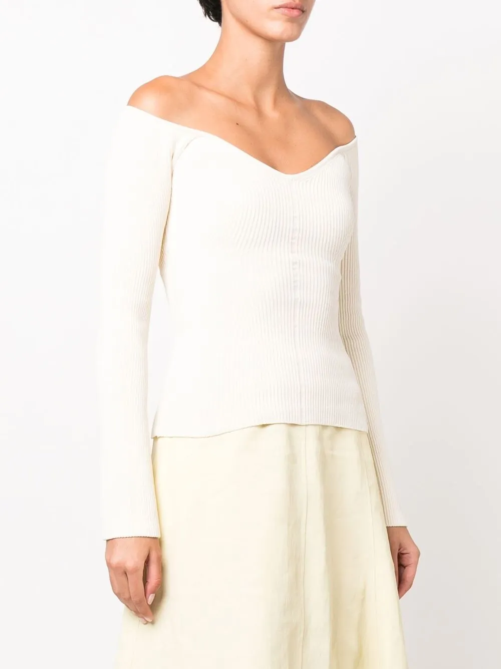 KHAITE Luella off-shoulder Rib Knit Top - Farfetch