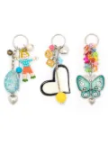 Amir Slama set of three pendant keyrings - Multicolour