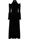 KHAITE cold-shoulder long-sleeve dress - Black