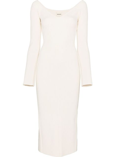 KHAITE Pia ribbed-knit midi dress