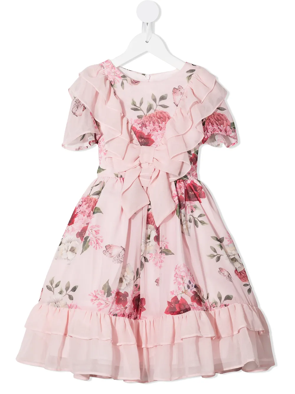 

Patachou vestido con volantes y estampado floral - Rosado