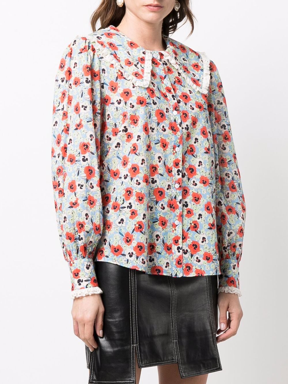 фото Rixo misha pansy-print shirt