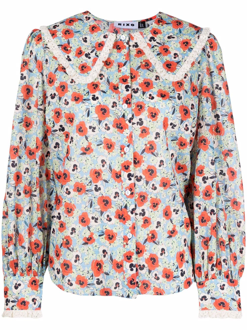 фото Rixo misha pansy-print shirt