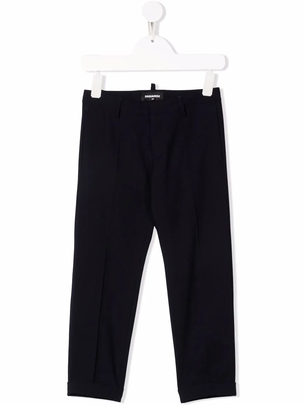 dsquared2 kids pantalon en laine à coupe stretch - bleu