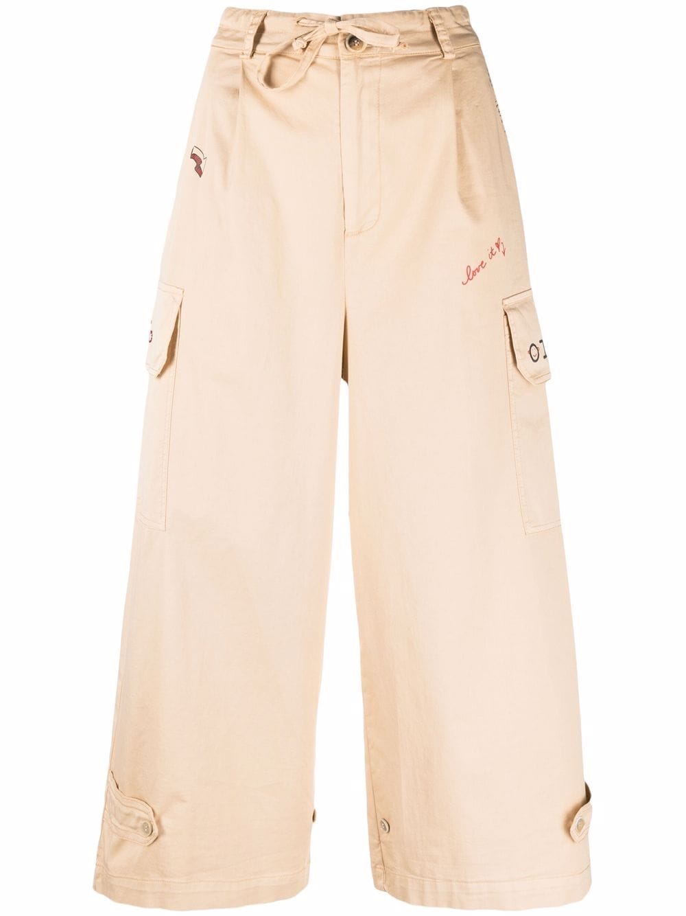 фото Semicouture укороченные брюки карго с принтом