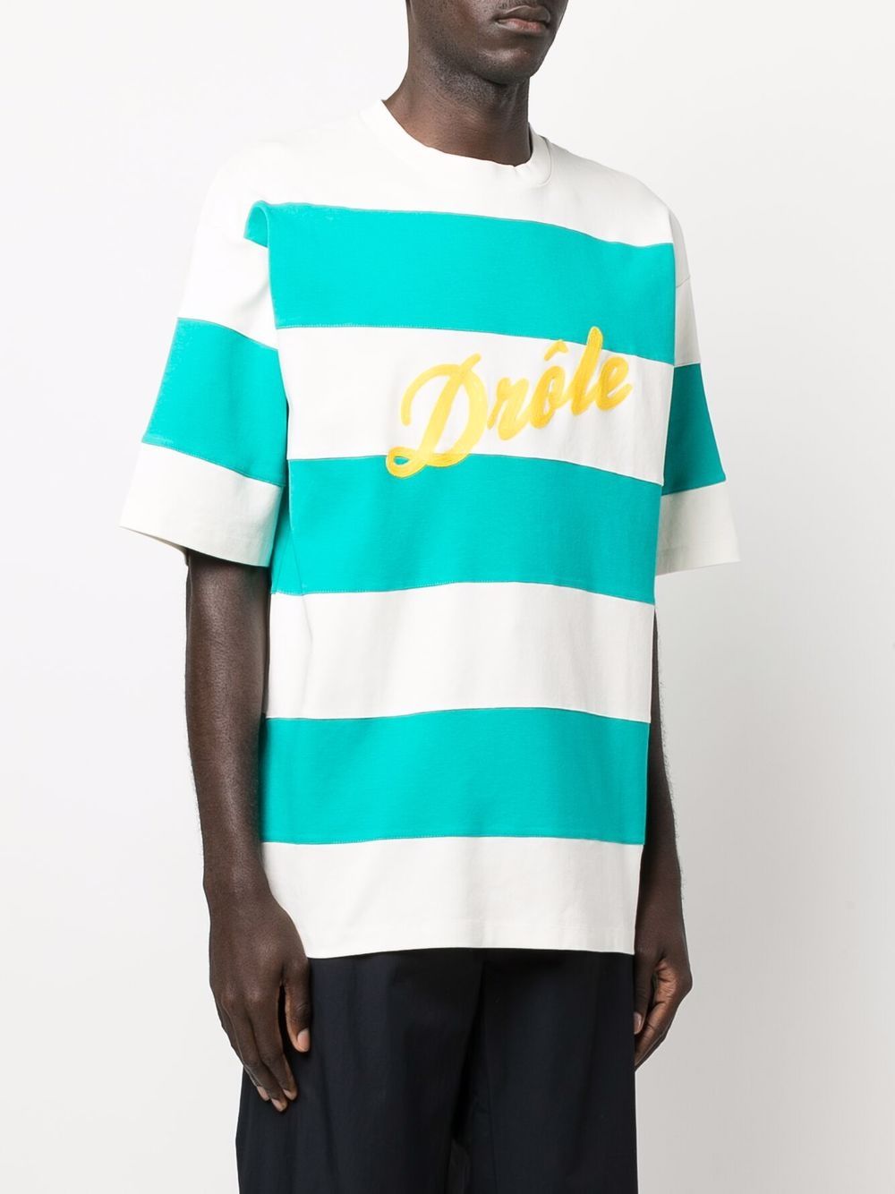 фото Drôle de monsieur striped logo-print t-shirt