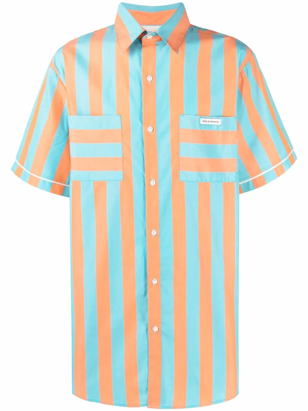 

Drôle De Monsieur camisa con rayas estampadas - Naranja