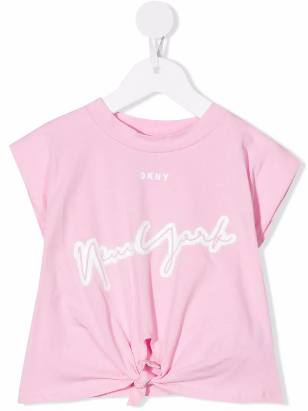 

Dkny Kids playera con logo estampado - Rosado