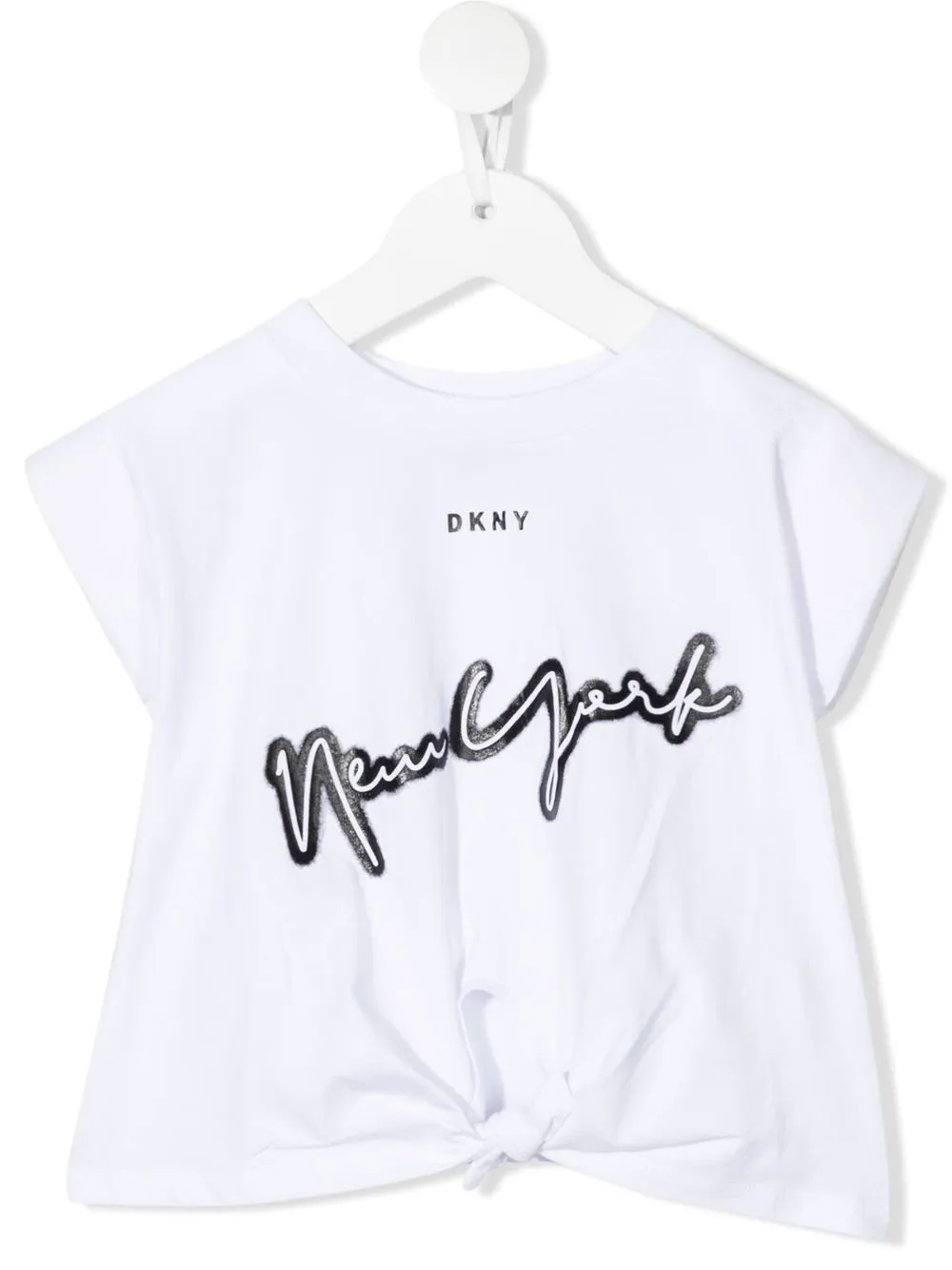 

Dkny Kids playera con logo estampado - Blanco