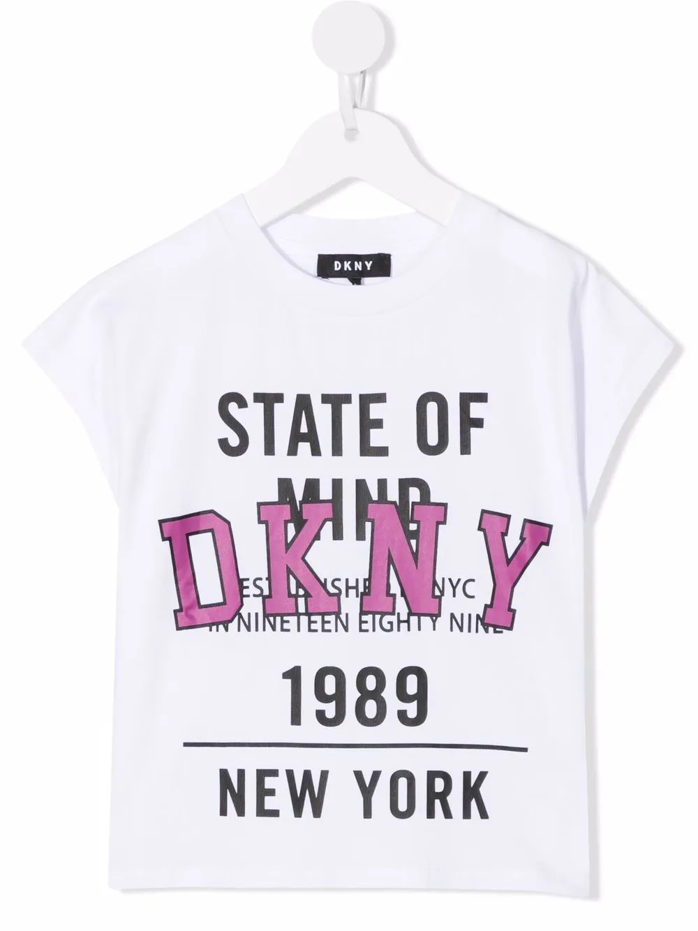 

Dkny Kids playera con logo estampado - Blanco