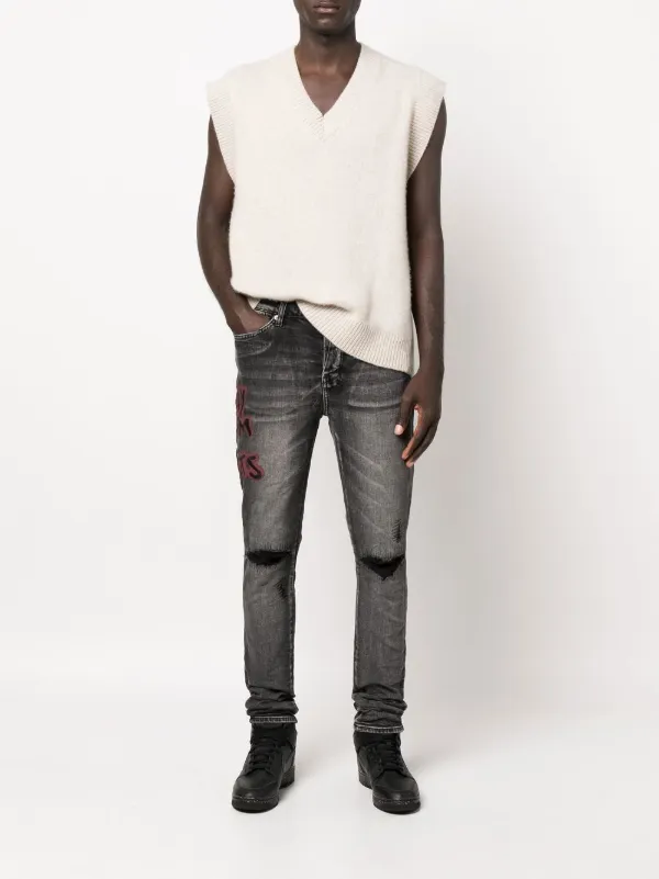 Ksubi spray-paint Van Winkle Skinny Jeans | Grey | FARFETCH