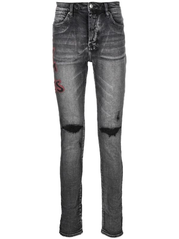 Grey Farfetch Men Clothing Jeans Skinny Jeans Spray-paint Van Winkle skinny jeans 