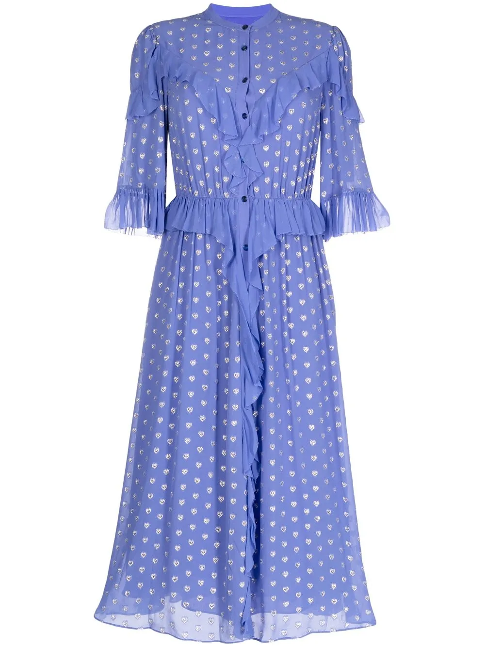 Temperley London Moon heart-print midi dress - Blue - 5 Star Wedding ...