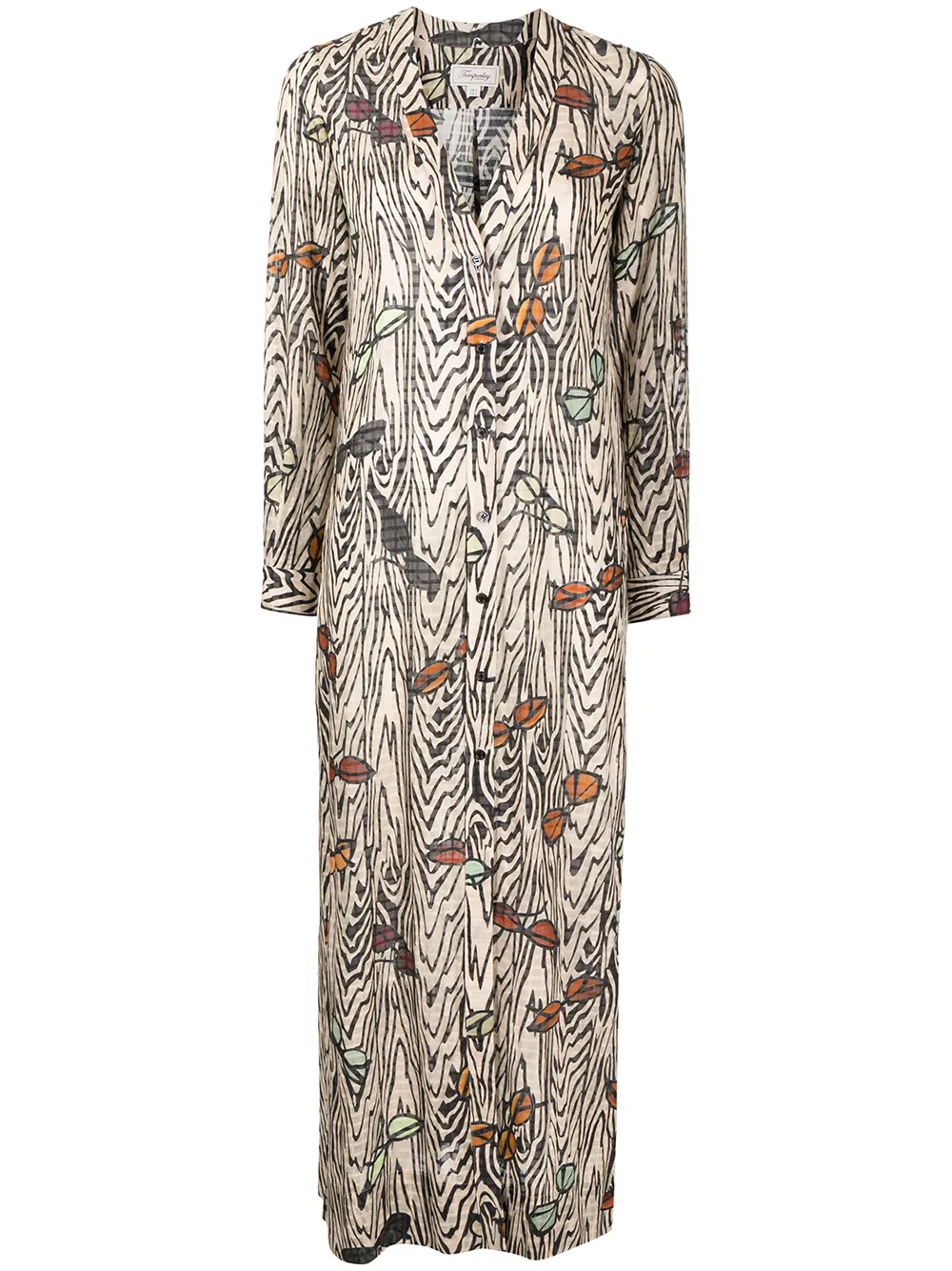 

Temperley London vestido midi con cuello en V - Negro