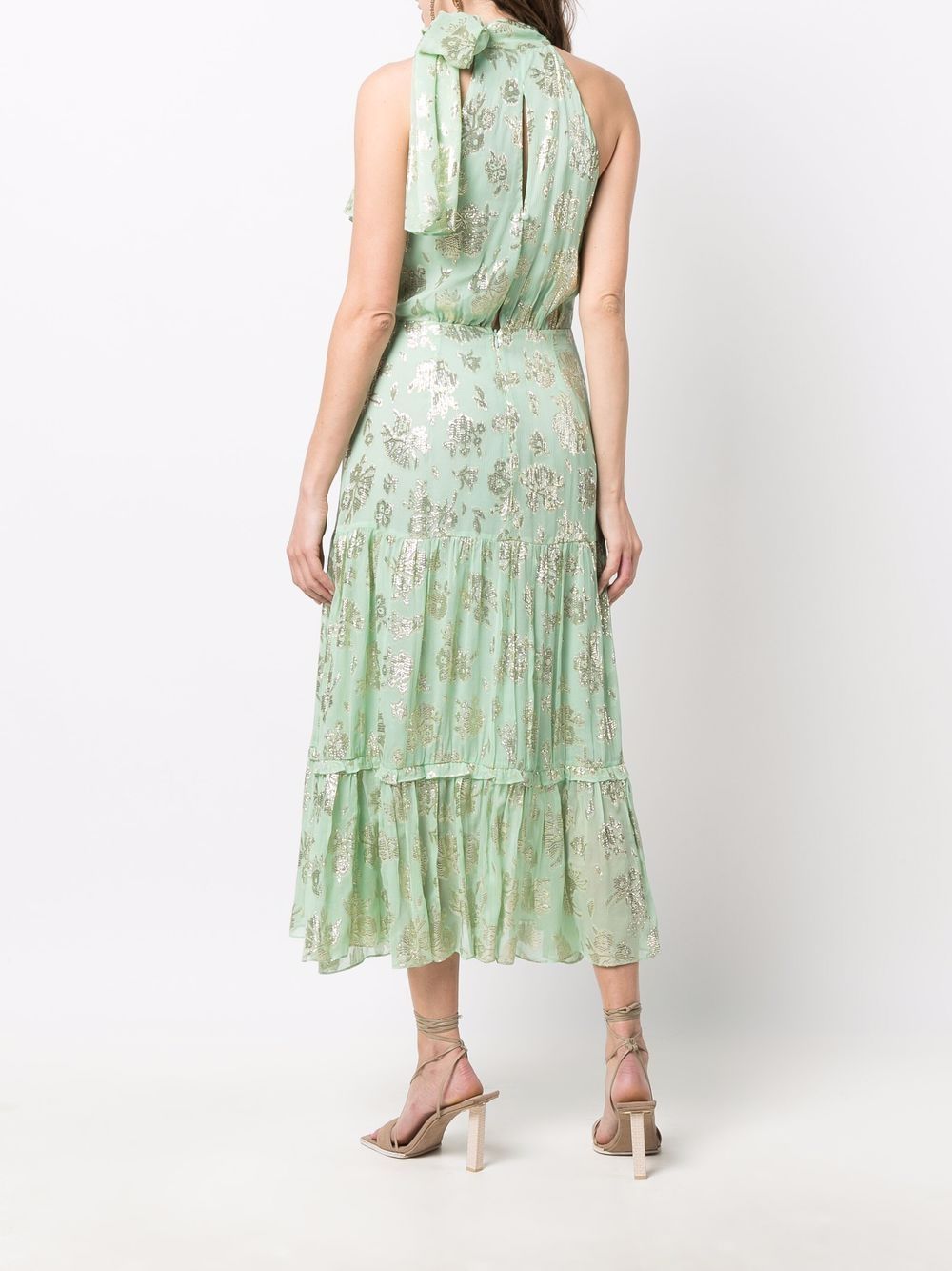 фото Rixo metallic-effect sleeveless midi dress