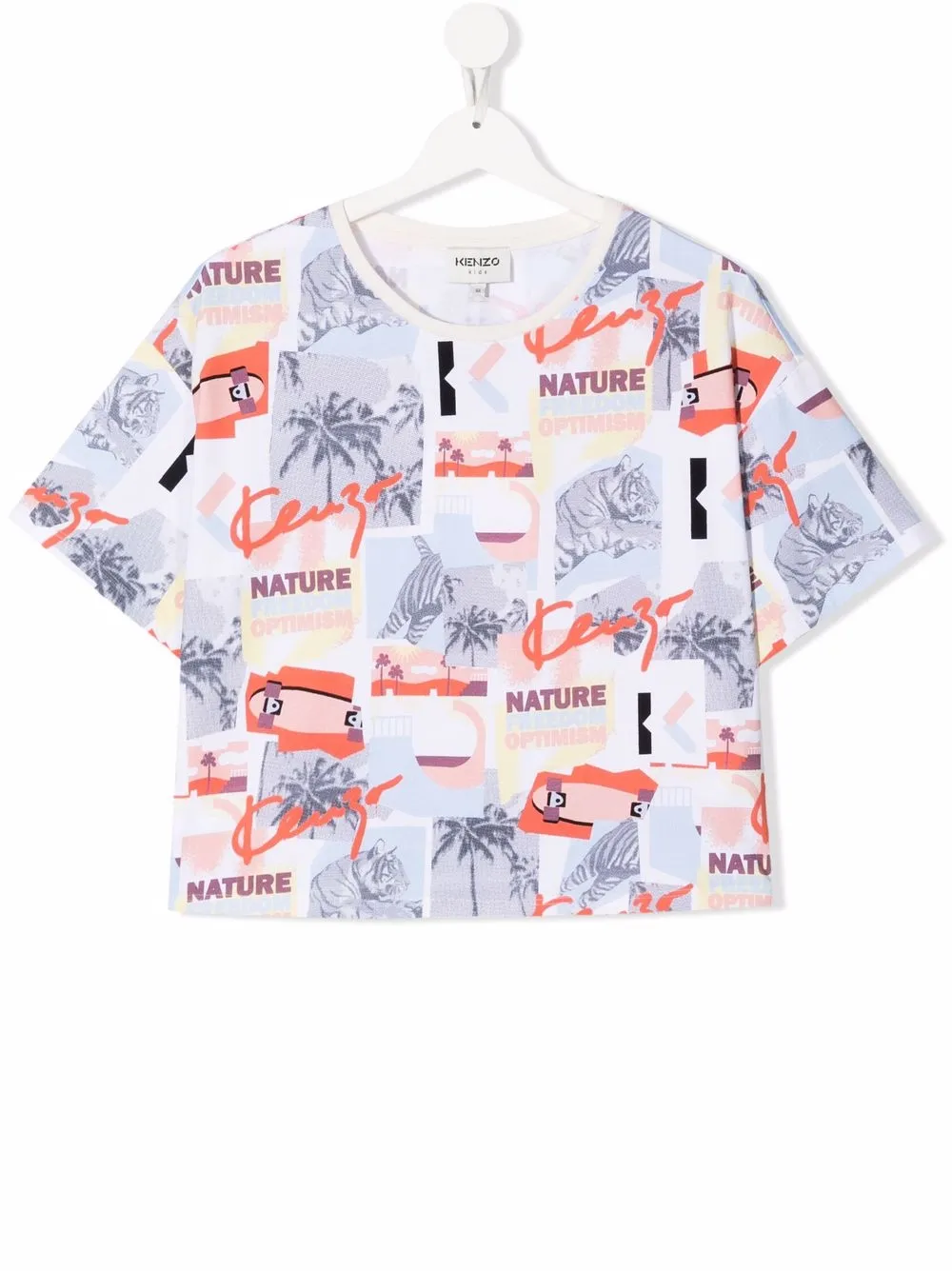 

Kenzo Kids TEEN patchwork nature T-shirt - Neutrals