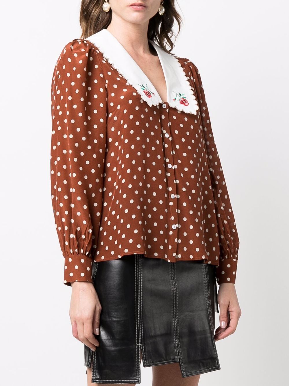 фото Rixo polka dot-print long-sleeved blouse