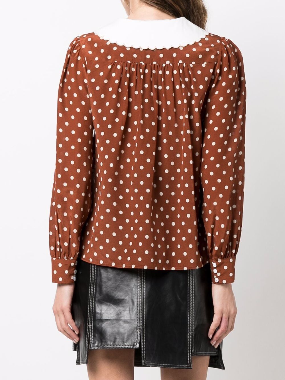 фото Rixo polka dot-print long-sleeved blouse