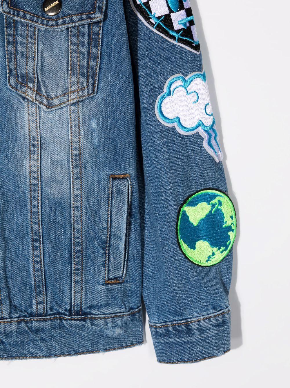 фото Barrow kids embroidered patch denim jacket