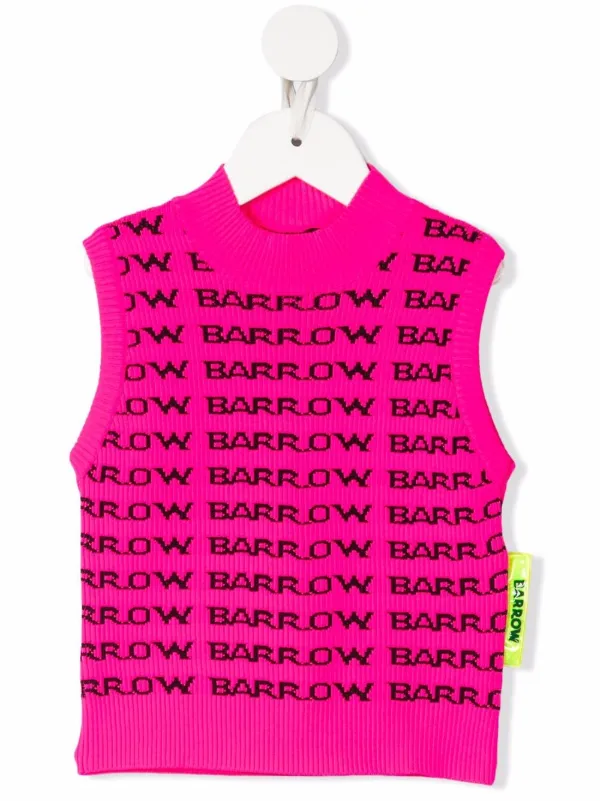 Shop Barrow kids logo-print sleeveless 
