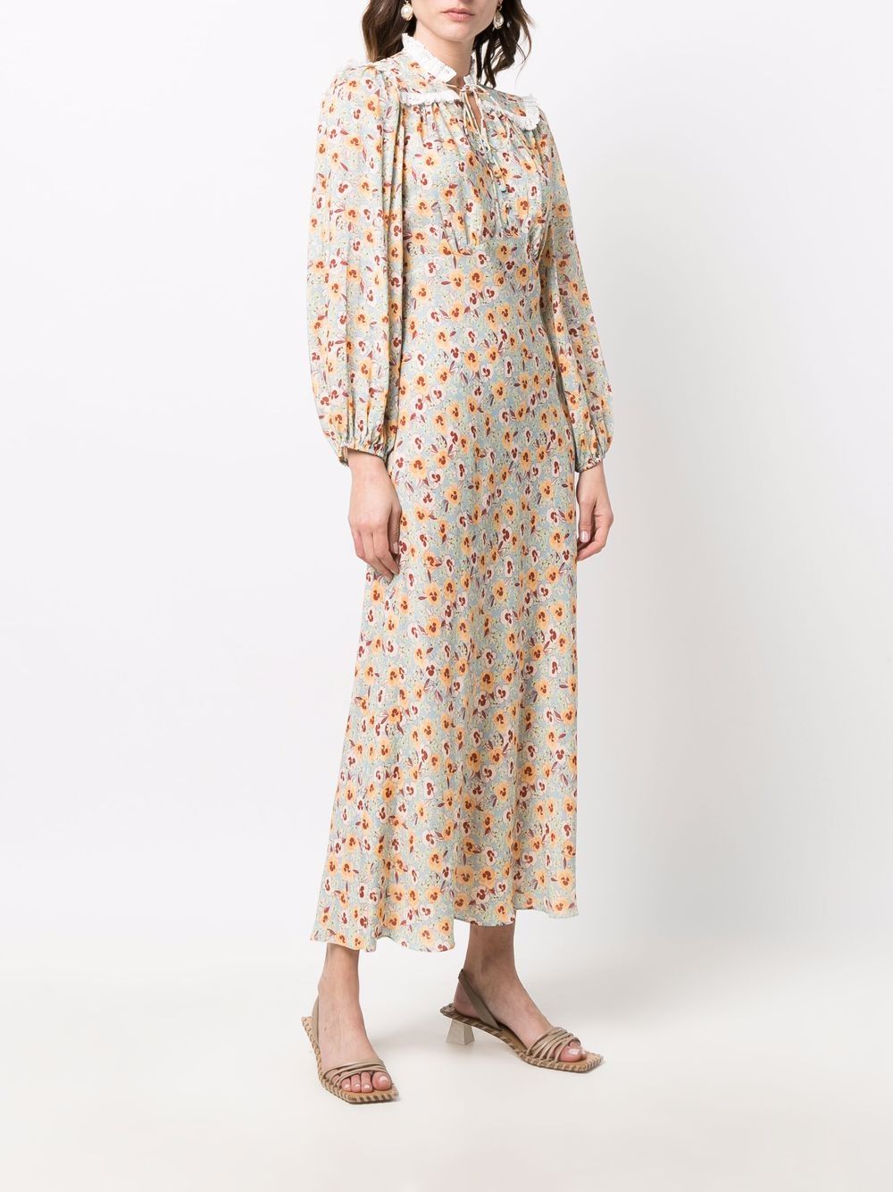 фото Rixo floral-print long-sleeved maxi dress