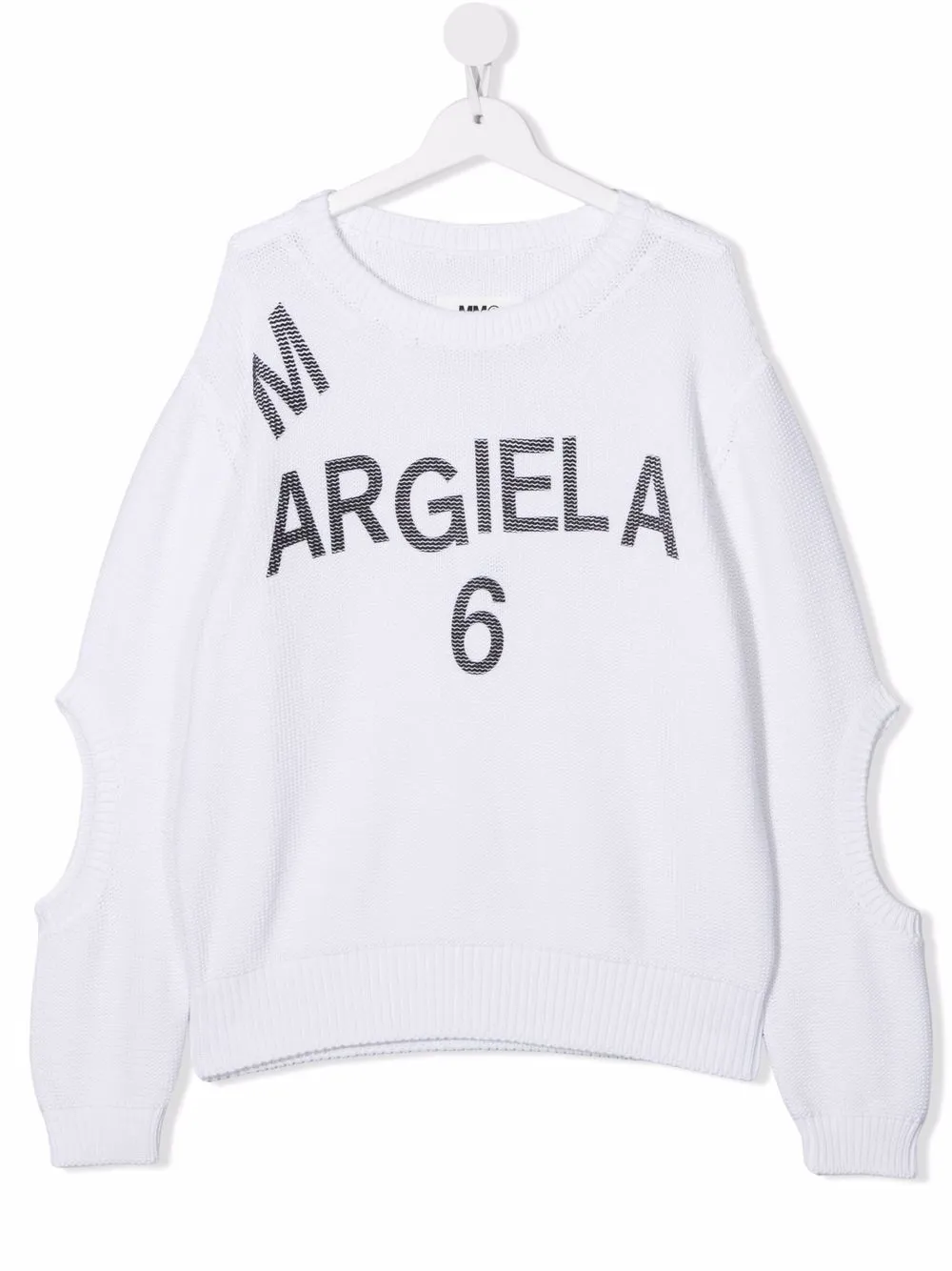 

MM6 Maison Margiela Kids sudadera con logo y aberturas - Blanco