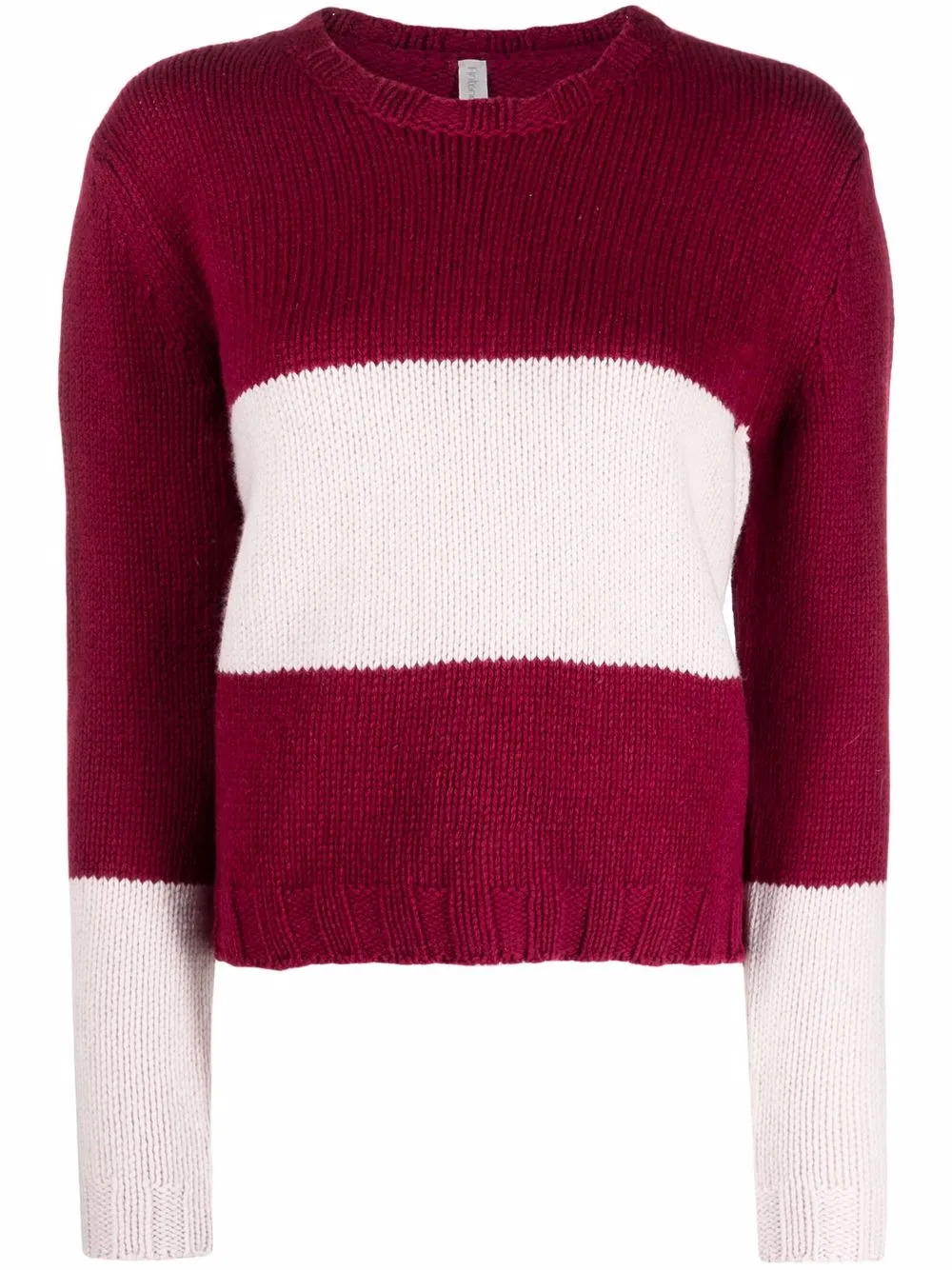 

Antonella Rizza suéter tejido de canalé con diseño color block - Rojo