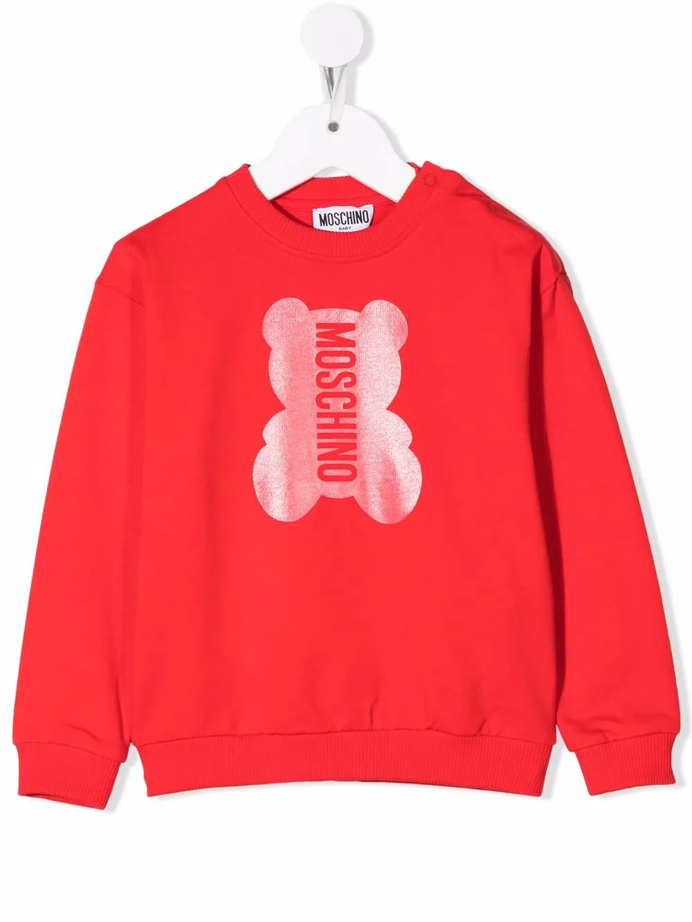 

Moschino Kids sudadera con cuello redondo y logo estampado - Rojo