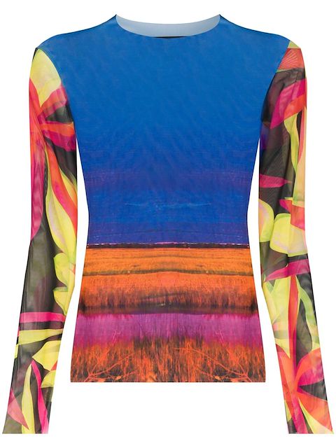 Louisa Ballou Birds of Paradise sheer T-shirt