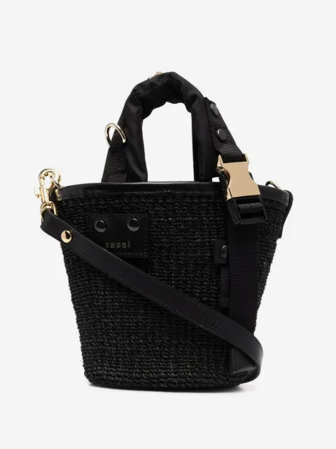 sacai micro Marche woven bucket bag