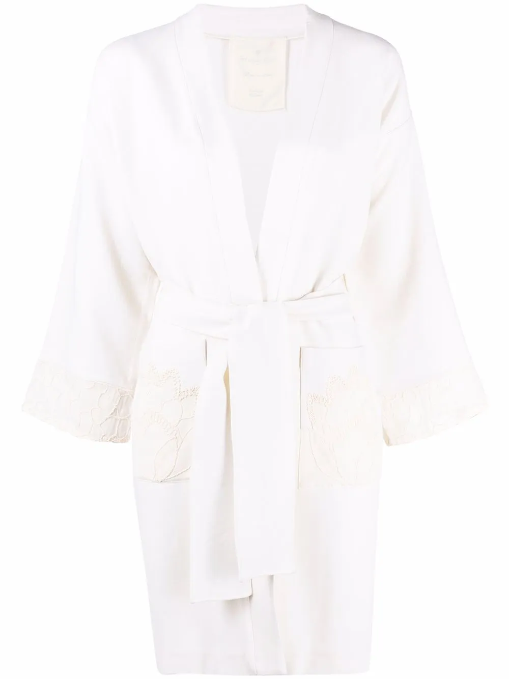 

Antonella Rizza kimono con bordado floral - Blanco