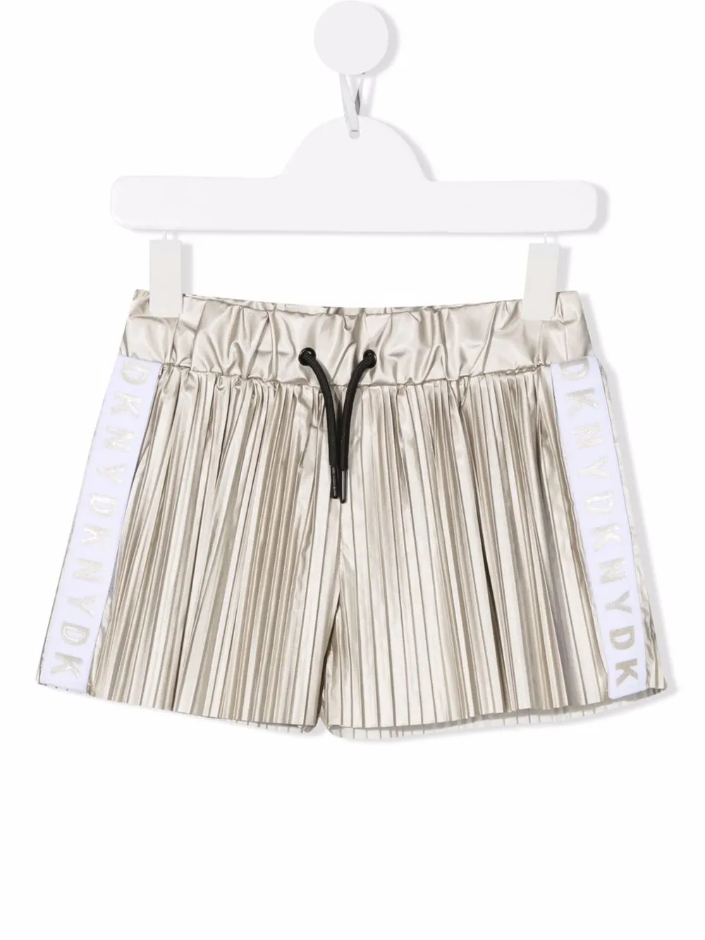 

Dkny Kids high-shine pleated short shorts - Neutrals