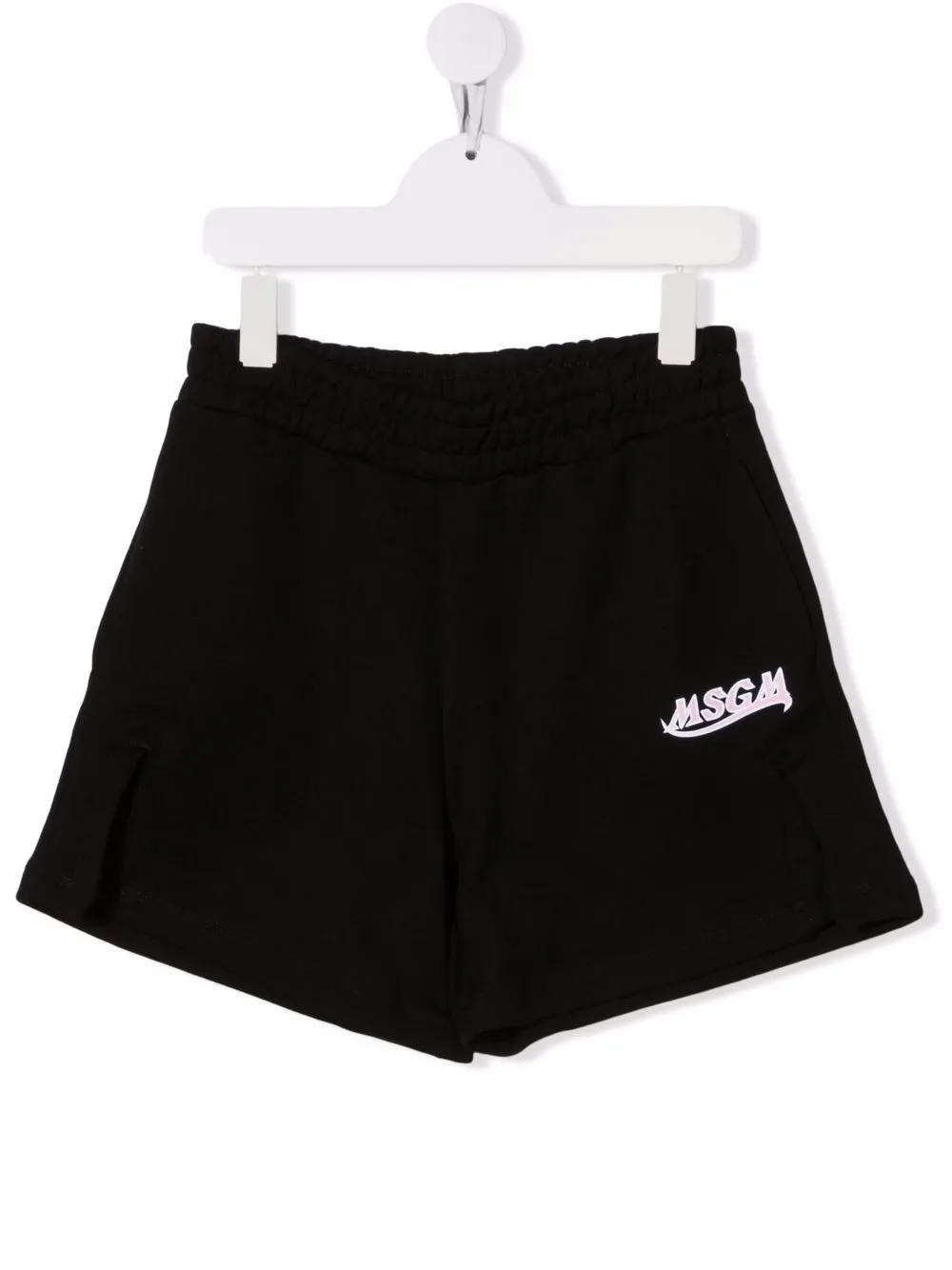 

MSGM Kids shorts deportivos con logo estampado - Negro