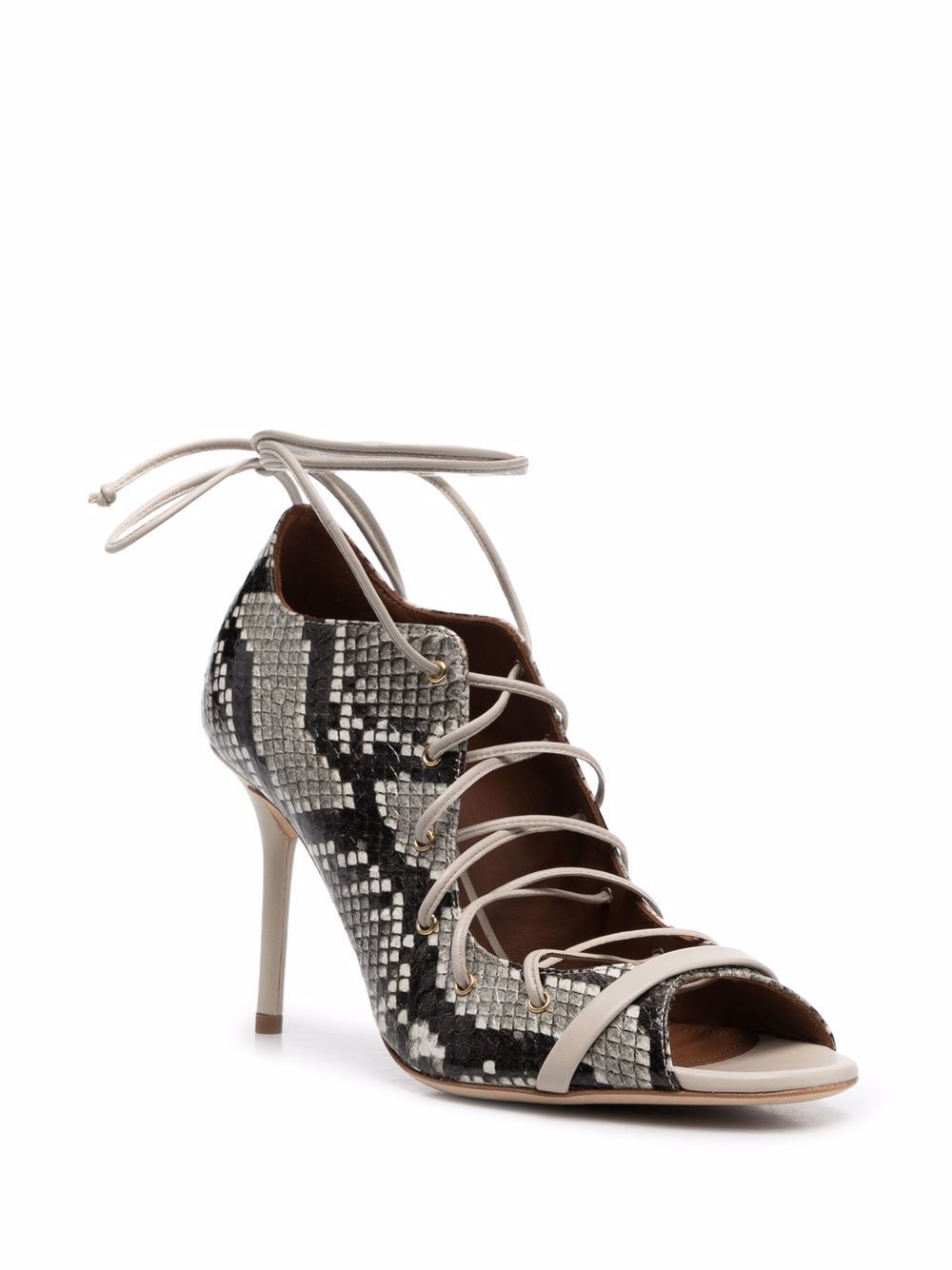 Malone Souliers Sandalen met slangenprint - Grijs